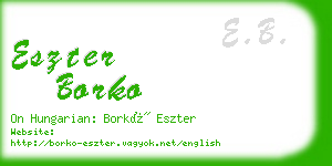 eszter borko business card